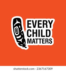 Every Child Matters. National Day for Truth and Reconciliation. Orange T-Shirt Day. 30th September. Vector Illustration.