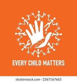 Every Child Matters. National Day for Truth and Reconciliation. Orange T-Shirt Day. 30th September. Vector Illustration.