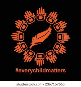 Every Child Matters. National Day for Truth and Reconciliation. Orange T-Shirt Day. 30th September. Vector Illustration.