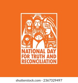 Every Child Matters. National Day of Truth and Reconciliation. Modern creative banner. Orange T-shirt Day.	

