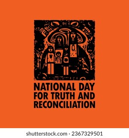 Every Child Matters. National Day of Truth and Reconciliation. Modern creative banner. Orange T-shirt Day.	
