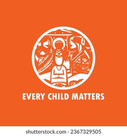 Every Child Matters. National Day of Truth and Reconciliation. Modern creative banner. Orange T-shirt Day.	
