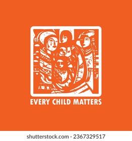 Every Child Matters. National Day of Truth and Reconciliation. Modern creative banner. Orange T-shirt Day.	
