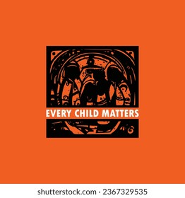 Every Child Matters. National Day of Truth and Reconciliation. Modern creative banner. Orange T-shirt Day.	
