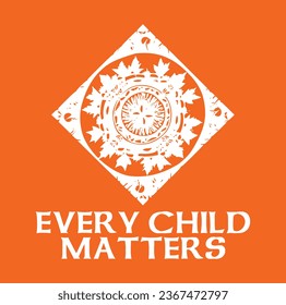 Every Child Matters. National Day of Truth and Reconciliation. Modern creative banner. Orange T-shirt Day.	
