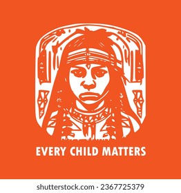 Every Child Matters. National Day of Truth and Reconciliation. Modern creative banner. Orange T-shirt Day.	
