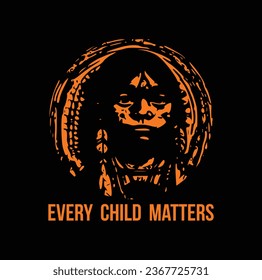 Every Child Matters. National Day of Truth and Reconciliation. Modern creative banner. Orange T-shirt Day.	
