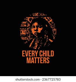Every Child Matters. National Day of Truth and Reconciliation. Modern creative banner. Orange T-shirt Day.	
