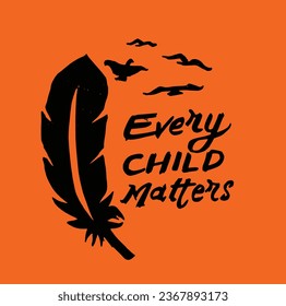 Every Child Matters. National Day for Truth and Reconciliation. Orange T-Shirt Day. 30th September. Vector Illustration.