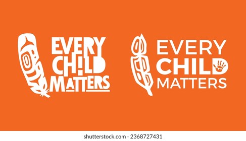 Every Child Matters. National Day for Truth and Reconciliation. Orange T-Shirt Day. 30th September. Vector Illustration.