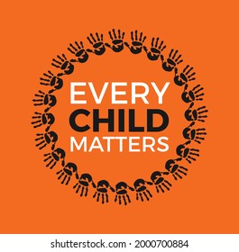 Every Child Matters. Orange Shirt Day of Canada. September 30. National Day of Truth and Reconciliation. Logo Design. Vector Illustration.