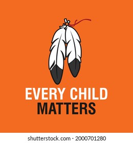 Every Child Matters. Orange Shirt Day of Canada. September 30. National Day of Truth and Reconciliation. Logo Design. Vector Illustration.