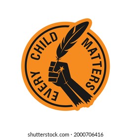 Every Child Matters. Orange Shirt Day of Canada. September 30. National Day of Truth and Reconciliation. Logo Design. Vector Illustration. svg