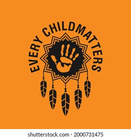 Every Child Matters. Orange Shirt Day of Canada. September 30. National Day of Truth and Reconciliation. Logo Design. Vector Illustration. svg