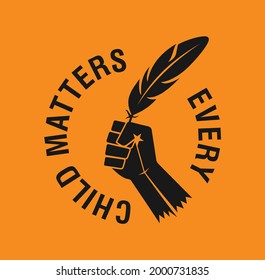 Every Child Matters. Orange Shirt Day of Canada. September 30. National Day of Truth and Reconciliation. Logo Design. Vector Illustration.