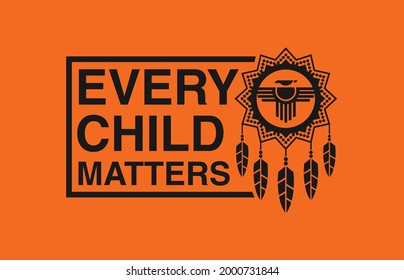 Every Child Matters. Orange Shirt Day of Canada. September 30. National Day of Truth and Reconciliation. Logo Design. Vector Illustration. svg