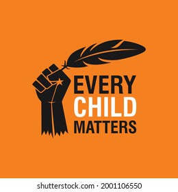 Every Child Matters and Orange Shirt Day Canada. 30 September. National Day of Truth and Reconciliation. Memorial in Tribute to children of Residential School in Kamloops, Canada. T-shirt Design. 