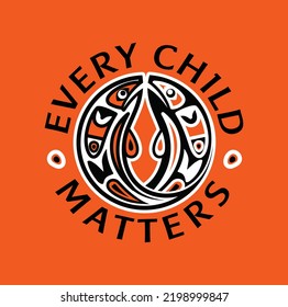 Every Child Matters. Vector Illustration. Design for Orange Shirt Day and National Day for Truth and Reconciliation.