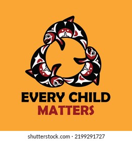 Every Child Matters. Vector Illustration. Design for Orange Shirt Day and National Day for Truth and Reconciliation. svg