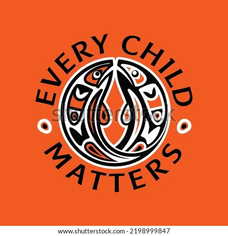 Every Child Matters. Vector Illustration. Design for Orange Shirt Day and National Day for Truth and Reconciliation.