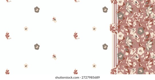 Cada cor de fundo e flores marrons sem costura sobre ele
