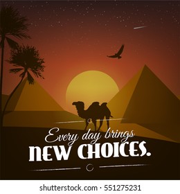 Every day brings new choices. Motivational poster with nature background