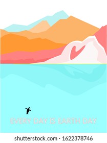 EVERY DAY IS EARTH DAY. Element for print, poster, design project.