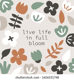 Every day motivation as creative trendy abstract collage background in minimal flat style with simple hand drawn shapes ideal for social media templates, neutral colors for your decoration