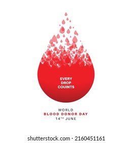 Every Drop Counts - Donate Blood. World Blood Donor Day Concept