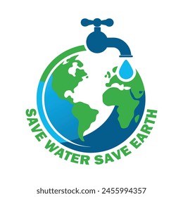 Speichern Speichern Jeder Tropfen zählt Wasser für die Erde | Speichern Lives Water Conservation Logo | Heute sparen - morgen erfolgreich sein