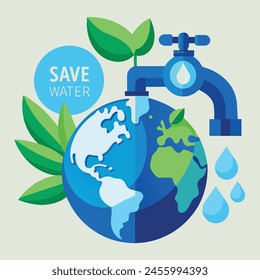 Every Drop Counts Save Water Save Earth | Save Lives Water Conservation Logo | Conserve Today Thrive Tomorrow