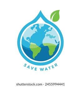 Speichern Speichern Jeder Tropfen zählt Wasser für die Erde | Speichern Lives Water Conservation Logo | Heute sparen - morgen erfolgreich sein