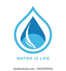 Every Drop Counts Save Water Save Earth | Save Lives Water Conservation Logo | Conserve Today Thrive Tomorrow