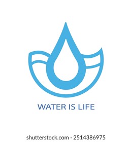 Every Drop Counts Save Water Save Earth | Save Lives Water Conservation Logo