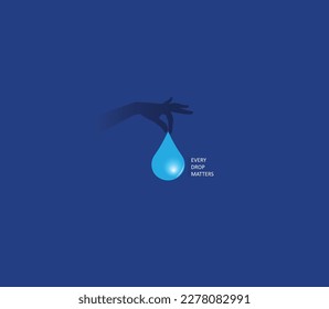 Every Drop Matters. save water concept. world water day vector illustrations.