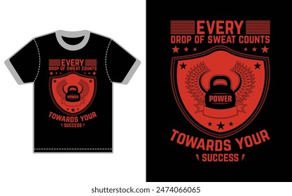 every drop of sweat counts towards your success. boxing t-shirt design