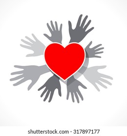 every hand secure healthy heart or lifestyle concept design vector