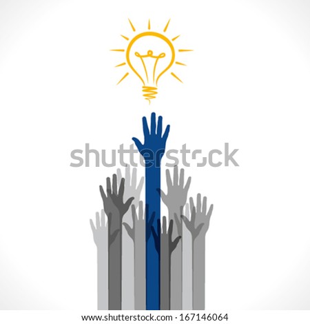 every hand want bulb or new idea concept vector