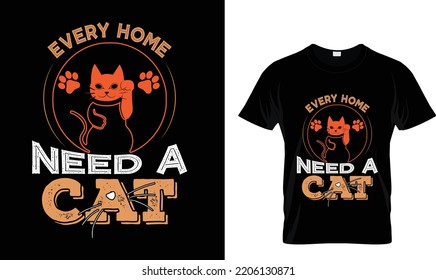 Every home need a cat T-shirt design template