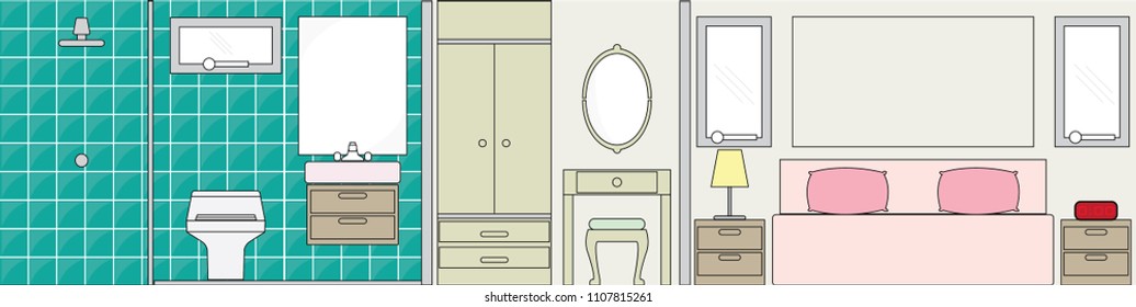 every house have bedroom where people use for relax and sleep, bathroom where people use for clean body everyday 