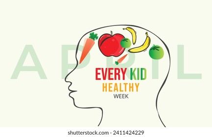 Cada Niño Sano Semana. fondo, banner, tarjeta, afiche, plantilla. Ilustración vectorial.