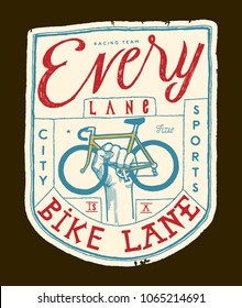 every lane is a bike lane - city bicycle street fashion print