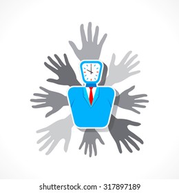 every member support for work on time concept design vector