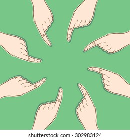 every men pointed finger to single object , concept design vector