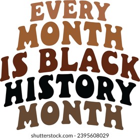 Every Month Is Black History Month Retro T-shirt Design