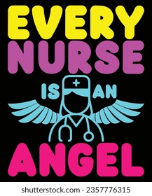 every nurse is an angel print template t shirt design