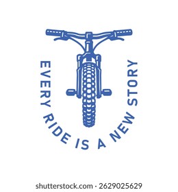 Cada passeio é uma nova história. design de camisa de bicicleta