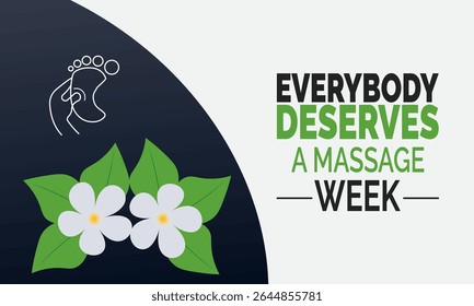 todo mundo merece uma ilustração de fundo semana de massagem. Conceito de férias. Utilize para plano de fundo, banner, cartaz, cartão e modelo de design de pôster com design de ilusão profissional 




