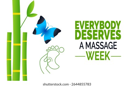 todo mundo merece uma ilustração de fundo semana de massagem. Conceito de férias. Utilize para plano de fundo, banner, cartaz, cartão e modelo de design de pôster com design de ilusão profissional 




