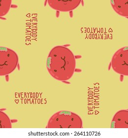 Everybody loves tomatoes seamless vector pattern 